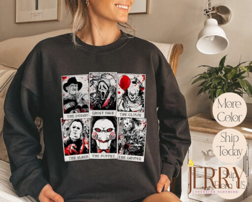 Horror Character Film Club Tarot Card Sweatshirt, Thriller Movie, Horror Movies, Scary Movie, Scream Ghost Face, Gift for Her