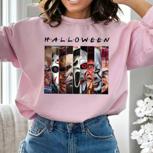 Horror Character Halloween Shirt, Friends Van With Clown Retro Scary Movie Villians Shirt, Horror Movie Killers T-shirt, Scary Friends Shirt