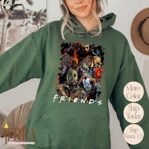 Horror Characters Friends Sweatshirt, Halloween Horror Characters Sweatshirt, Friends Halloween Shirt, Horror Movie Characters Hoodie