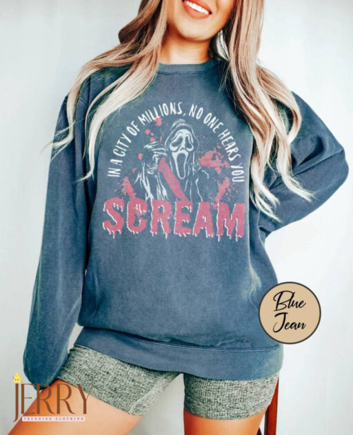 Horror Ghostface Characters Sweatshirt, Horror Friends Shirt, Horror Halloween, Halloween Sweatshirt, Friends Character Horror Sweatshirt