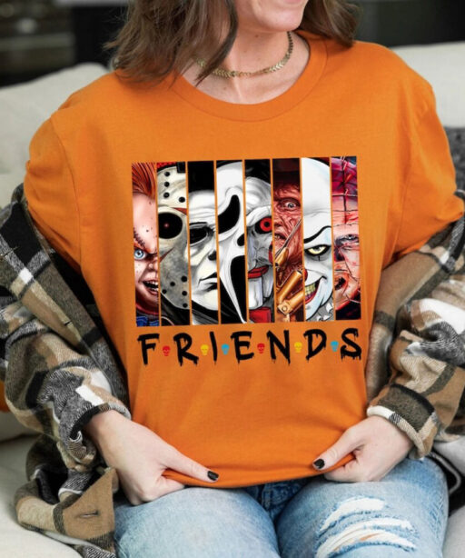 Horror Movie Halloween Shirt, Friends Van With Clown Retro Scary Movie ...