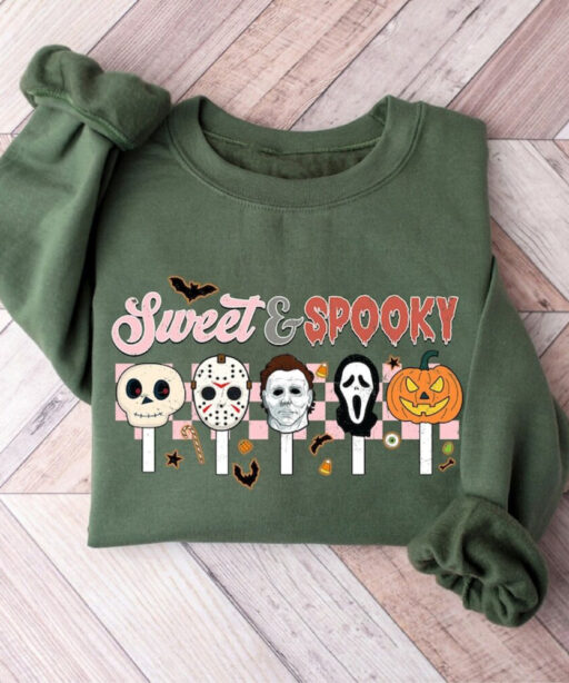 Horror Movie Halloween Sweatshirt, Retro Sweet And Spooky Shirt, Horror Killer Movies Shirt, Friday The 13th Shirt, Halloween Sweatshirt