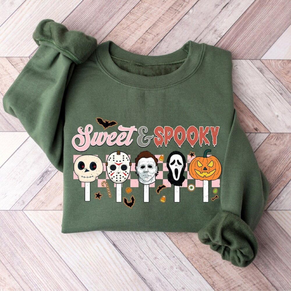 Horror Movie Halloween Sweatshirt, Retro Sweet And Spooky Shirt, Horror Killer Movies Shirt, Friday The 13th Shirt, Halloween Sweatshirt