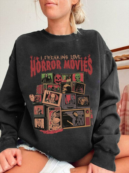 Horror Movies Shirt, I Freaking Love Horror Movies Halloween, Horror Characters, TV movie horror shirt, horror movies shirt, horror love