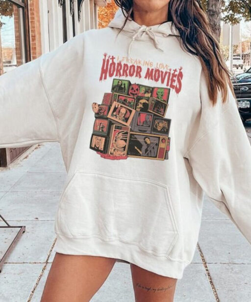Horror Movies Shirt, I Freaking Love Horror Movies Halloween, Horror Characters, TV movie horror shirt, horror movies shirt, horror love