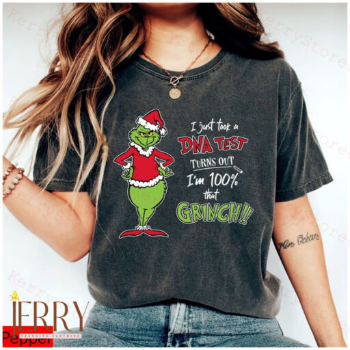 I just took a DNA test and I'm 100 % Grinch Shirt, Grinch Face Shirt, Fall Shirt, Christmas Shirt, Holiday Season Shirt, Unisex Sweatshirt