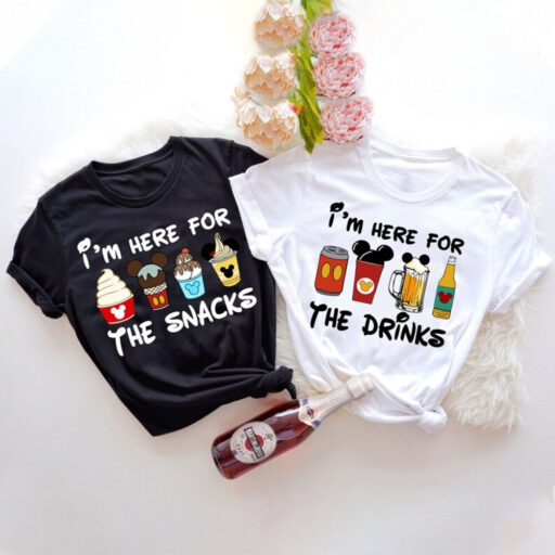 I'm Here For The Snacks, I'm Here For The Drinks, Family Matching Shirt, Disney Food Beer Shirts, Disney Vacation Shirt,Disney Halloween Tee