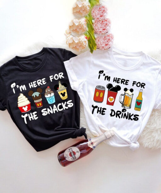 I'm Here For The Snacks, I'm Here For The Drinks, Family Matching Shirt, Disney Food Beer Shirts, Disney Vacation Shirt,Disney Halloween Tee