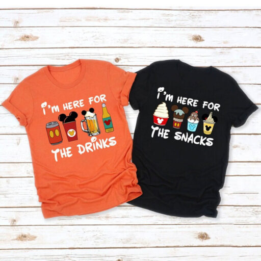 I'm Here For The Snacks, I'm Here For The Drinks, Family Matching Shirt, Disney Food Beer Shirts, Disney Vacation Shirt,Disney Halloween Tee