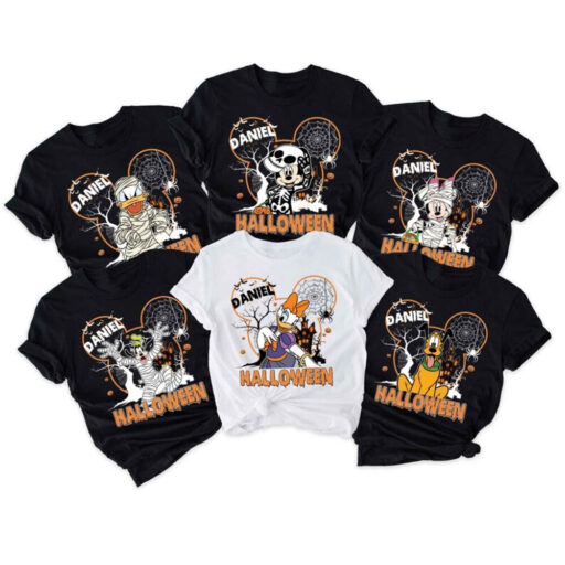 Disney skeleton Halloween shirt, Custom name & character Skeleton shirt, Mickey and friends shirt, Halloween group/family matching shirt