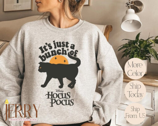 It's Just a Bunch of Hocus Pocus Sweatshirt, Halloween Disney Hocus Pocus Sweatshirt, Halloween Disney Sweatshirt, Sanderson Sisters Sweater