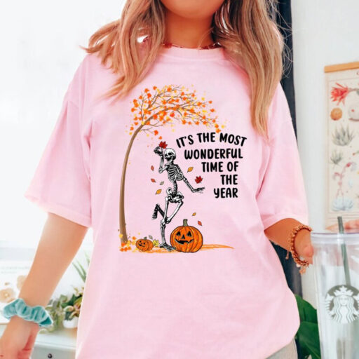 Its The Most Wonderful Time Of The Year Shirt, Halloween Shirt, Witch Shirt, Skeleton Fall Halloween,Fall Halloween Shirt,Gift For Halloween