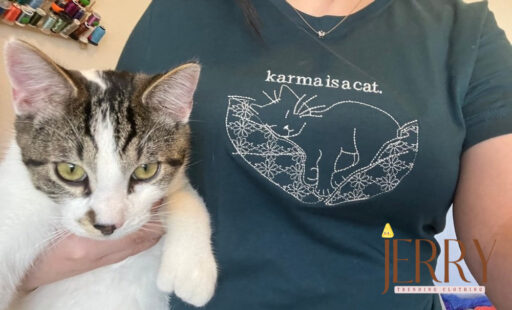 Karma Is A Cat Embroidered Sweatshirt