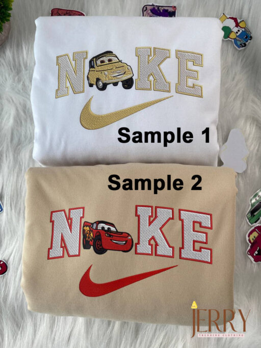 Lightning McQueen And Luigi Disney Nike Embroidered Sweatshirts