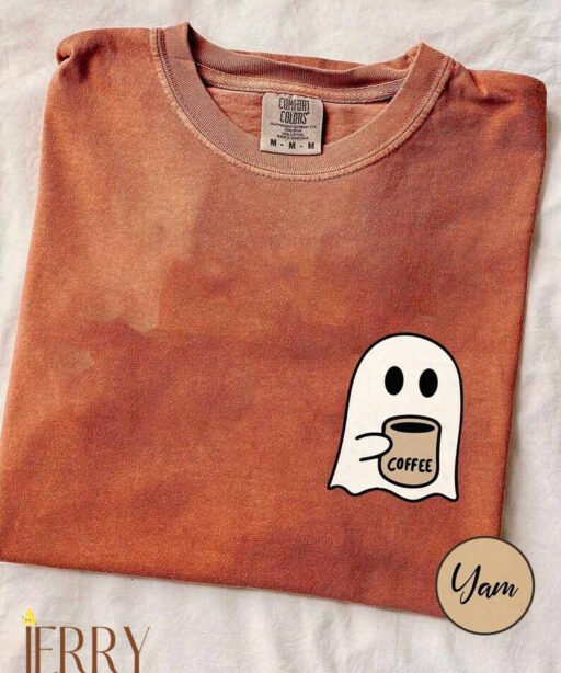 Little Ghost Ice Coffee Comfort Color Tee, Ghost Halloween Shirt, Little Ghost Ice Coffee Shirt, Funny Halloween Tee, Cute Ghost Shirt