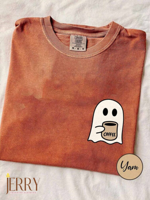 Little Ghost Ice Coffee Comfort Color Tee, Ghost Halloween Shirt, Little Ghost Ice Coffee Shirt, Funny Halloween Tee, Cute Ghost Shirt