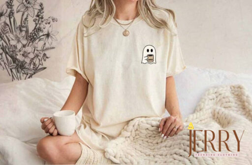 Little Ghost Ice Coffee Comfort Color Tee, Ghost Halloween Shirt, Little Ghost Ice Coffee Shirt, Funny Halloween Tee, Cute Ghost Shirt