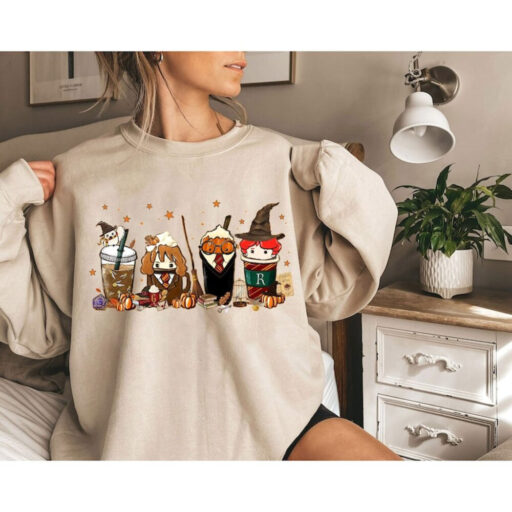 Magic Harry Fall Sweatshirt, Halloween HP Sweater, HP Fan Gift, Vacation Shirt, Pumpkin Spice Latte, Fall Coffee Shirt, Magic Inspired Tee