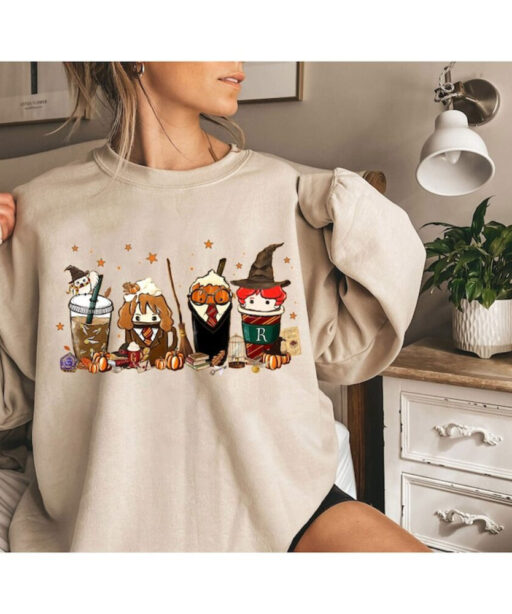 Magic Harry Fall Sweatshirt, Halloween HP Sweater, HP Fan Gift, Vacation Shirt, Pumpkin Spice Latte, Fall Coffee Shirt, Magic Inspired Tee