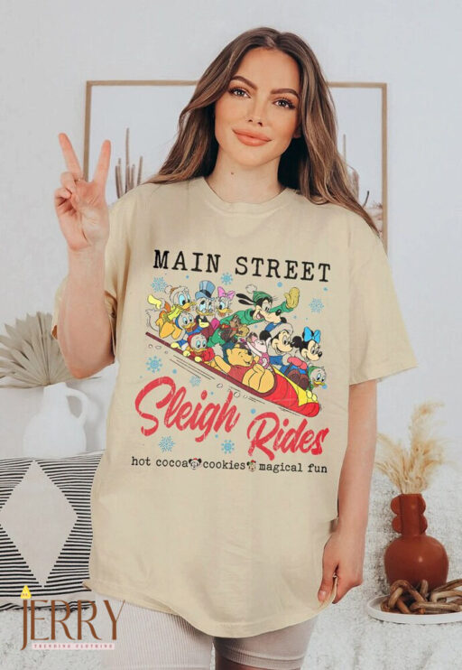 Main Street Magical Kingdom shirt, Mickey and friends, Christmas Party 2023, Magic Disney, Marry and bright, magical time, christmas tree