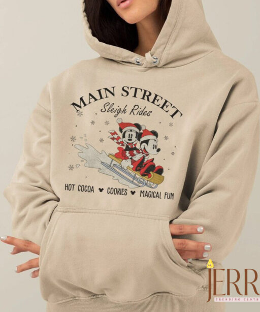 Main Street Sleigh Rides xmas shirt, Main street mickey minnie, Mickey Minnie Sleigh Ride, disney main street, Mickey Minnie, xmas family