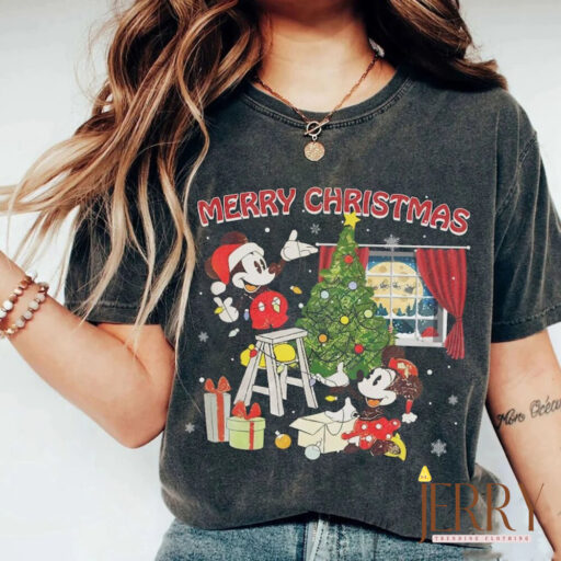 Merry Christmas Mouse And Friends shirt, Christmas Tree shirt, Xmas Friends, Disney mickey and friends, christmas disney, Retro Disney xmas