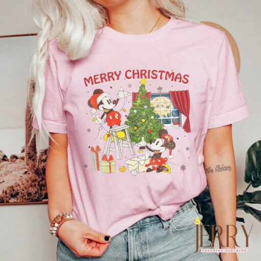 Merry Christmas Mouse And Friends shirt, Christmas Tree shirt, Xmas Friends, Disney mickey and friends, christmas disney, Retro Disney xmas