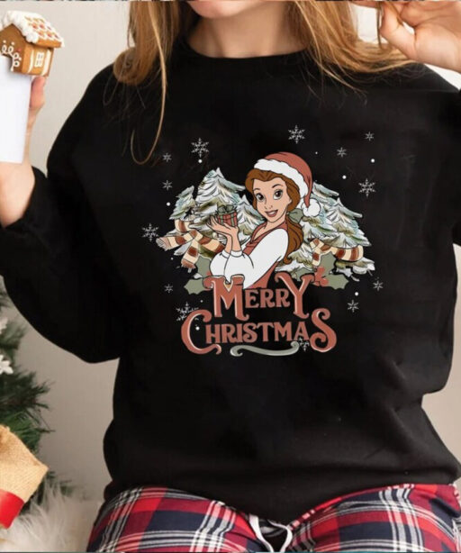 Merry Christmas Princess Shirt, Princess Christmas Shirt, Disney Cute Shirt, Disney Princesses Groups Shirt, Magic Kingdom Day, Disney Tees