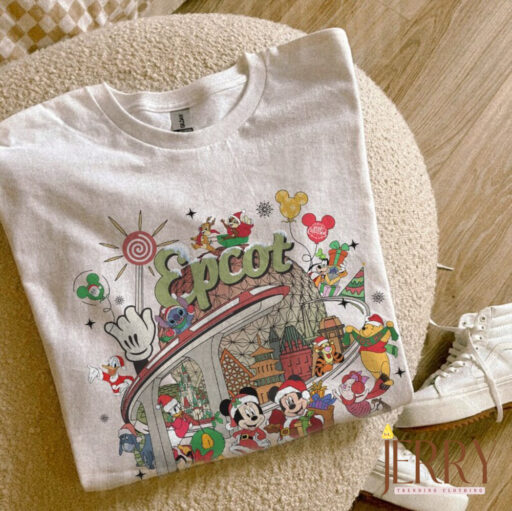 Merry Christmas shirt, Christmas Disney shirt, Disney Epcot Christmas, Mickey and Friends, christmas Mouse And Friends, Disneyland epcot tee