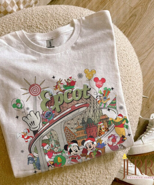 Merry Christmas shirt, Christmas Disney shirt, Disney Epcot Christmas, Mickey and Friends, christmas Mouse And Friends, Disneyland epcot tee