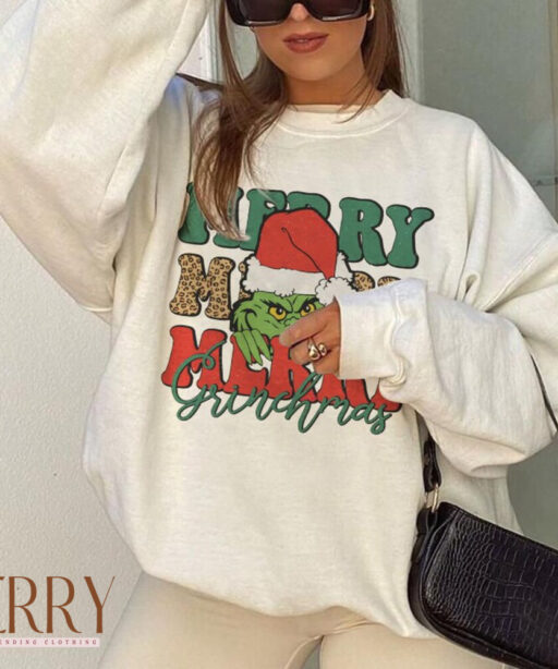 Merry Grinchmas Shirt, Grinch Merry Christmas, Retro Grnicmas tee, Funny grinch, xmas girnch friends, grinch face, Whovillee grinch xmas tee