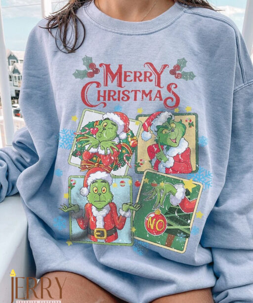 Merry christmas grinch shirt, funny grinch xmas, disney grinch, merry grinchmas, retro christmas, Grinch santa, grinch and friends xmas tee