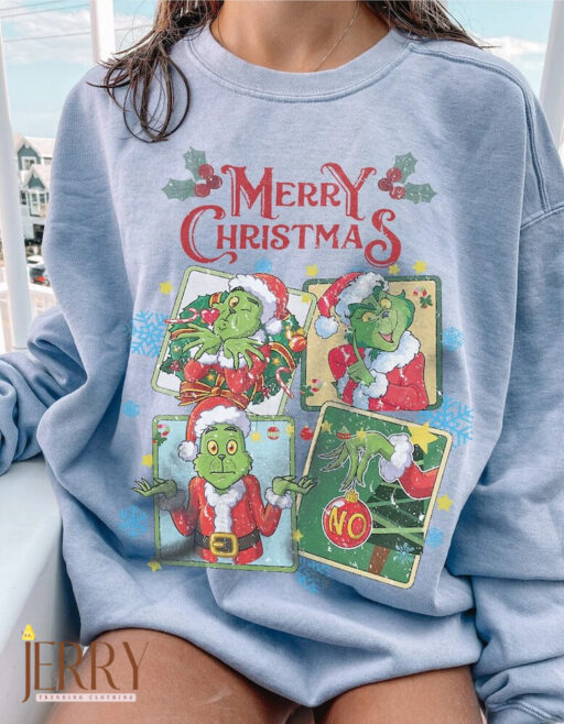 Merry christmas grinch shirt, funny grinch xmas, disney grinch, merry grinchmas, retro christmas, Grinch santa, grinch and friends xmas tee