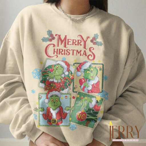 Merry christmas grinch shirt, funny grinch xmas, disney grinch, merry grinchmas, retro christmas, Grinch santa, grinch and friends xmas tee