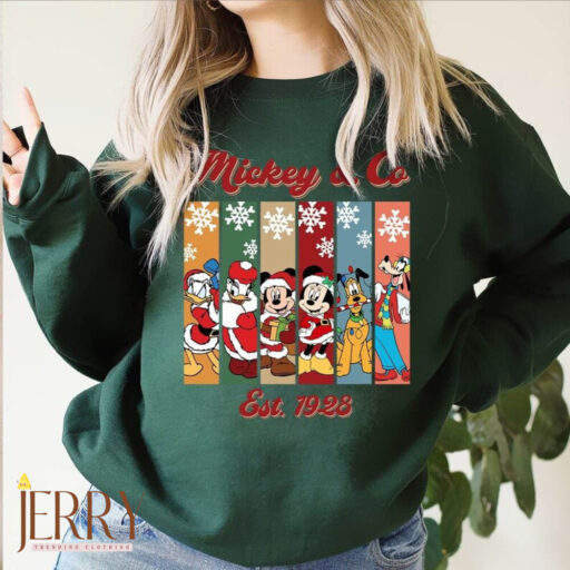 Mickey And Co Est 1928 Christmas Shirt, Retro Disney Christmas shirt, Mickey And Friend Christmas Shirt, Santa Mickey Shirt, Santa Shirt