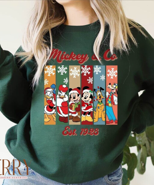 Mickey And Co Est 1928 Christmas Shirt, Retro Disney Christmas shirt, Mickey And Friend Christmas Shirt, Santa Mickey Shirt, Santa Shirt