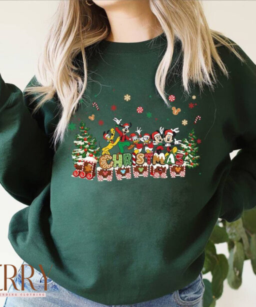 Mickey And Friends Christmas Shirt, Disney Gingerbread Train Christmas Shirt, Christmas Shirt, Christmas Gift, Disney Shirt, Xmax Gift