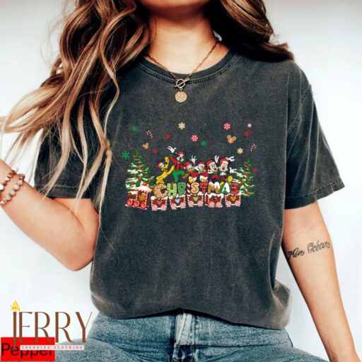 Mickey And Friends Christmas Shirt, Disney Gingerbread Train Christmas Shirt, Christmas Shirt, Christmas Gift, Disney Shirt, Xmax Gift