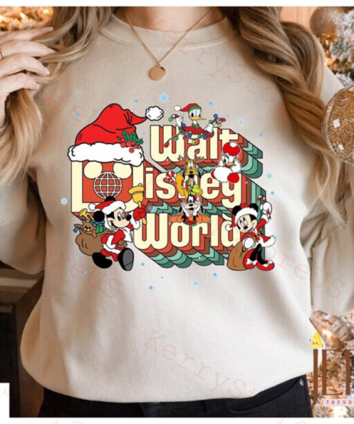 Mickey And Friends Christmas Shirt, Vintage Walt Disney World Christmas Shirt, Disney Family Christmas Shirt, Disney Xmax Holiday