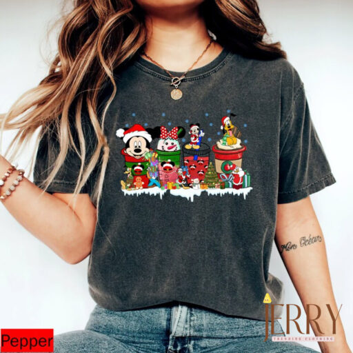Mickey And Friends Latte Coffee Christmas Shirt, Mickey Ears Christmas Coffee, Mickey and Friends, Mickey Christmas Coffee, Christmas gifts