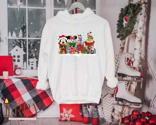 Mickey And Friends Latte Coffee Christmas Shirt, Mickey Ears Christmas Coffee, Mickey and Friends, Mickey Christmas Coffee, Christmas gifts