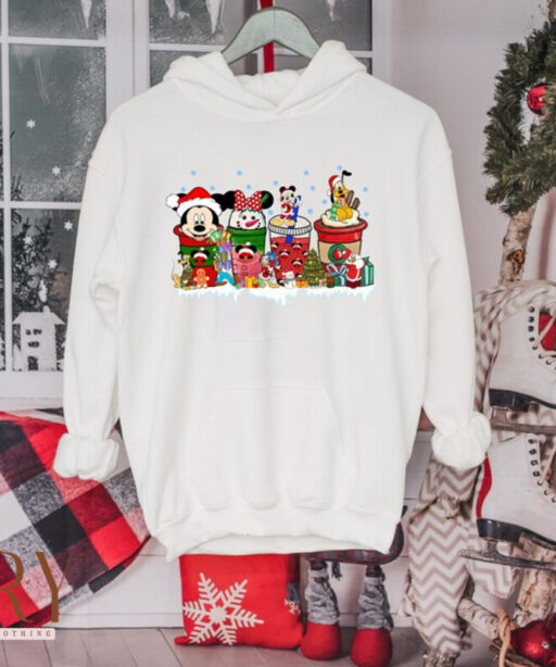 Mickey And Friends Latte Coffee Christmas Shirt, Mickey Ears Christmas Coffee, Mickey and Friends, Mickey Christmas Coffee, Christmas gifts