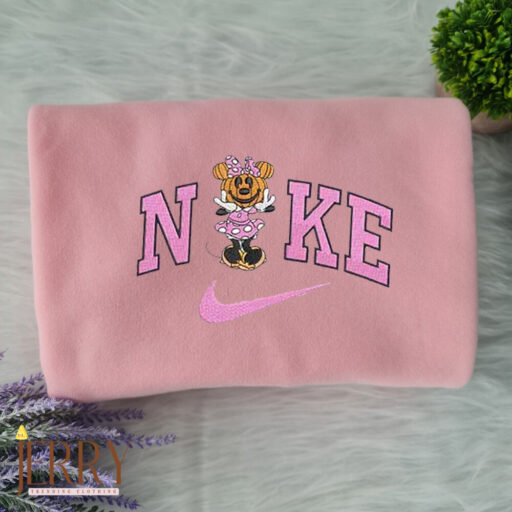 Mickey And Minne Halloween Nike Embroidered Sweatshirt