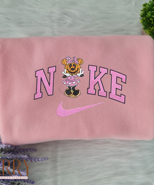 Mickey And Minne Halloween Nike Embroidered Sweatshirt