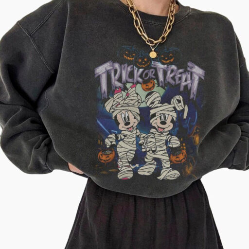 Mickey Minnie Halloween Shirt, Trick or Treat Disney Halloween shirt, Nightmare On The Main Streat, retro fall pumpkin