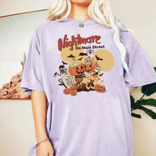 Mickey Minnie Halloween Shirt, Vintage Disney Halloween Pumpkin Comfort Colors, Nightmare On The Main Street Shirt, Halloween Pumpkin Shirt