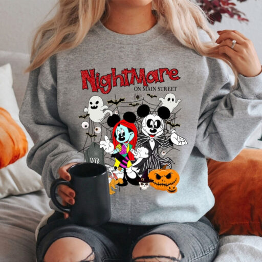 Mickey Minnie Halloween Shirt, Vintage Disney Halloween T-shirt, Nightmare On The Main Street Shirt, Halloween Pumpkin Shirt, Trick Or Treat