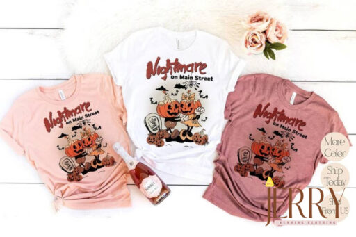 Mickey Minnie Nightmare on Mainstreet Shirt, Disney Halloween Shirt, Halloween Pumpkin Shirt, Comfort Colors Shirt, Vintage Trick or Treat