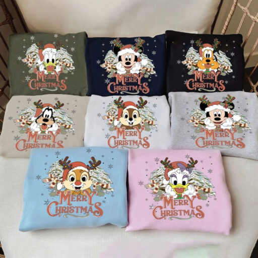 Mickey Mouse Merry Christmas Sweatshirt, Mickey and Friends, Chip and Dale, Family Matching Shirts, Minnie Mickey, Disney Christmas Gifts