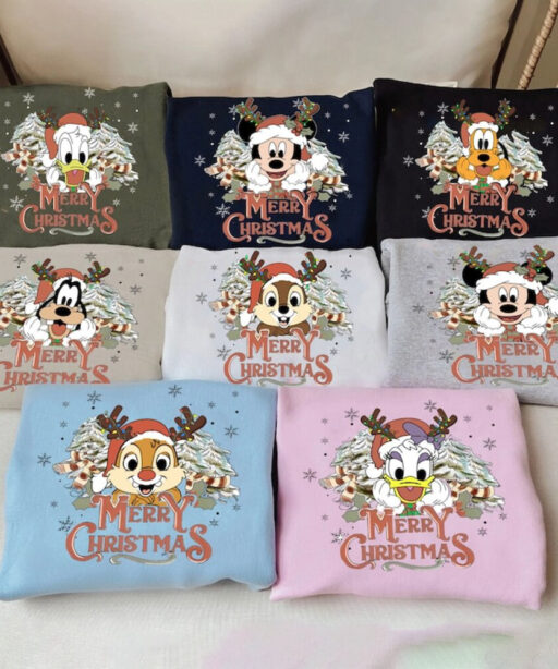 Mickey Mouse Merry Christmas Sweatshirt, Mickey and Friends, Chip and Dale, Family Matching Shirts, Minnie Mickey, Disney Christmas Gifts